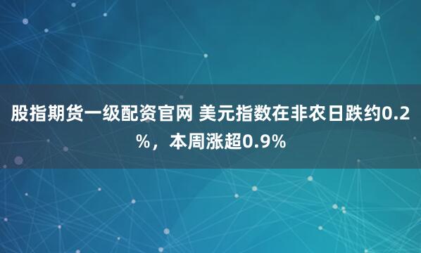 股指期货一级配资官网 美元指数在非农日跌约0.2%，本周涨超0.9%